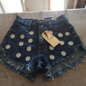 Vibrant M.I.U. High Waisted Daisy Duke Shorts